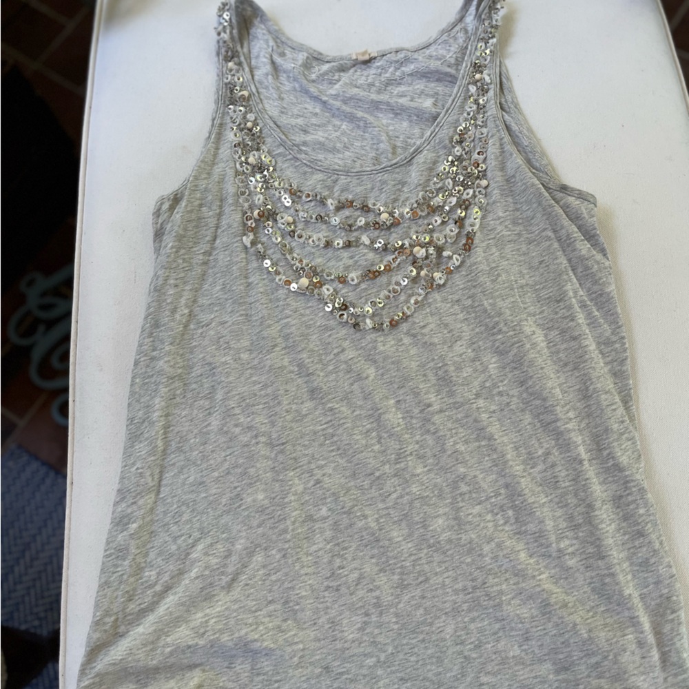 Jcrew sparkly tank - cotton with sequins collar